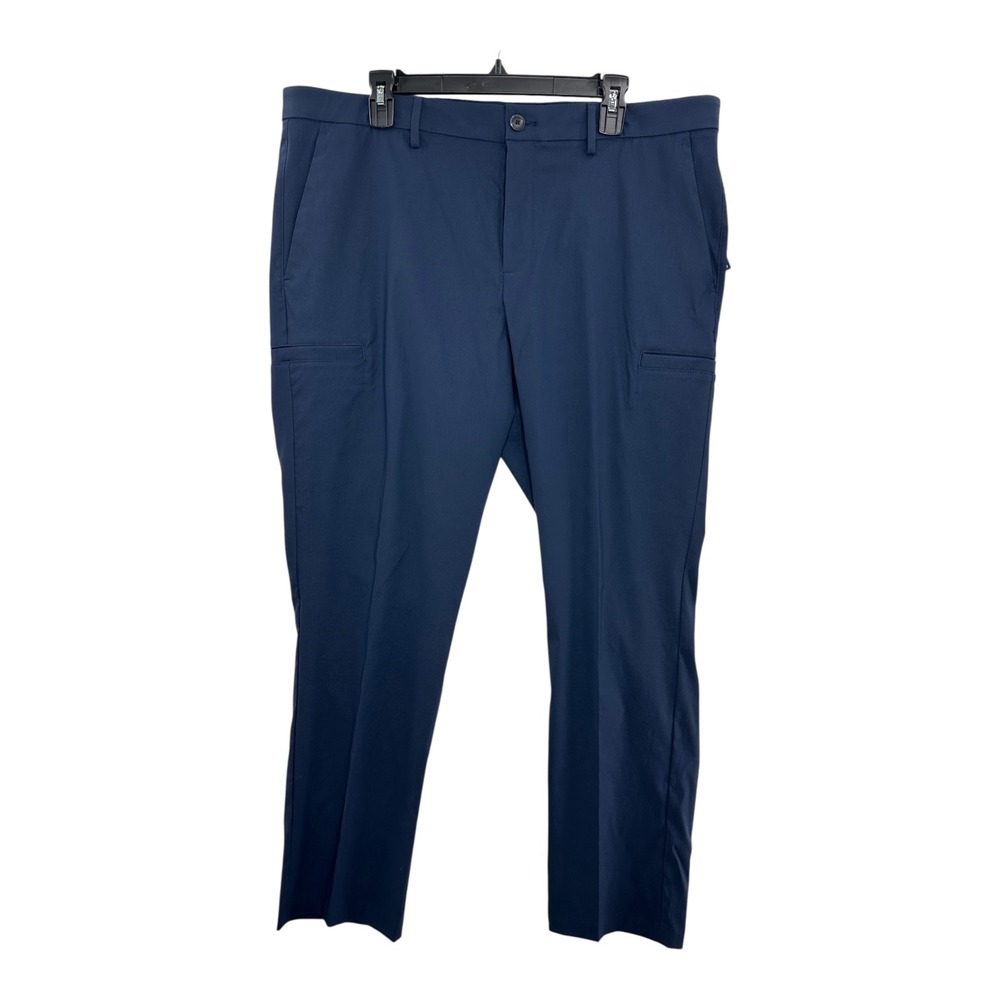 Perry Ellis Portfolio Mens 38x32 Slim Fit Flex Stretch Grip Waist Dark Sapphire